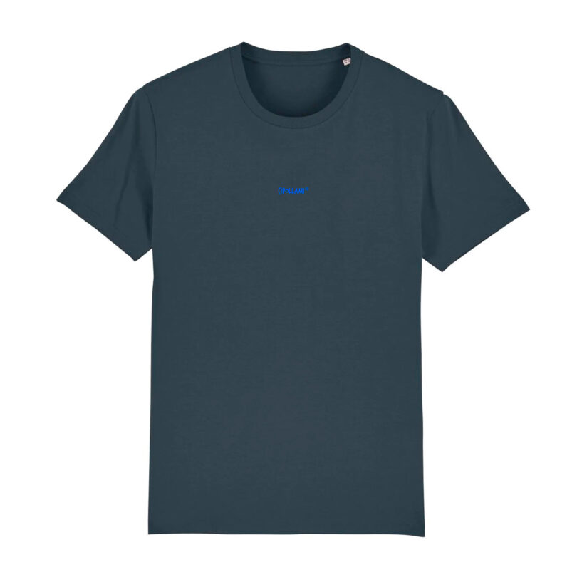 T-Shirt blu grigia 100% cotone organico