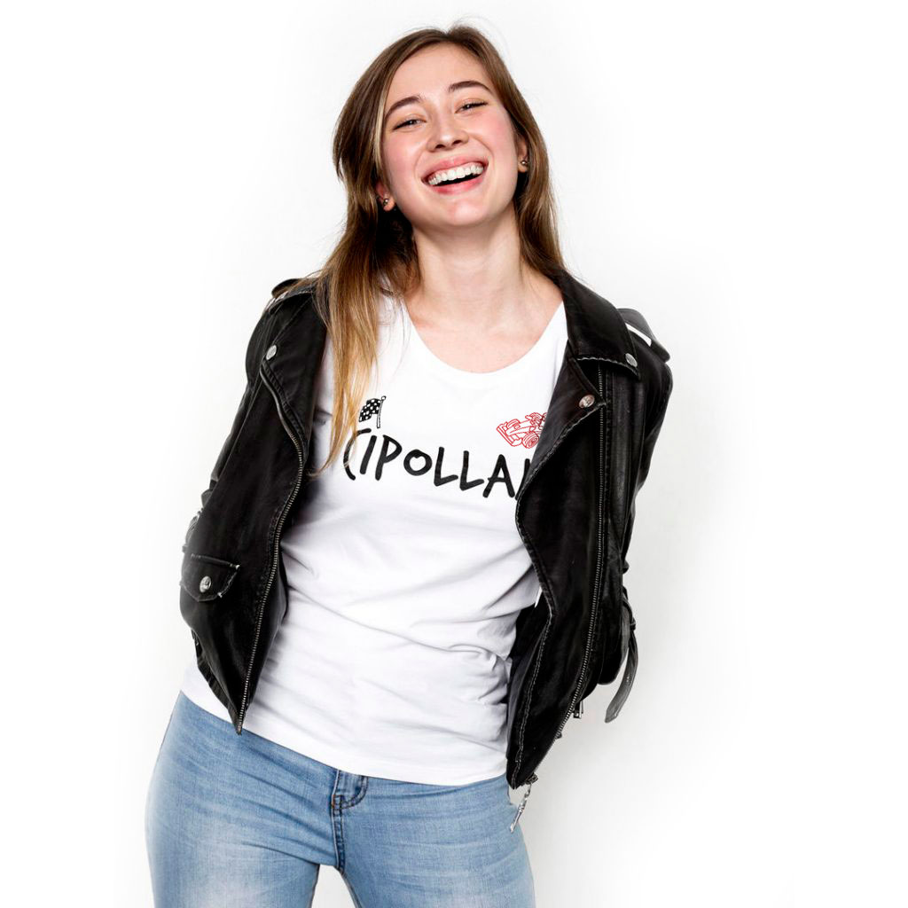 T-shirt Comics Cipollami bianca donna Formula uno