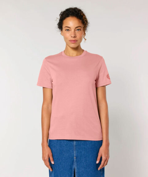t-shirt unisex rosa antico in cotone biologico
