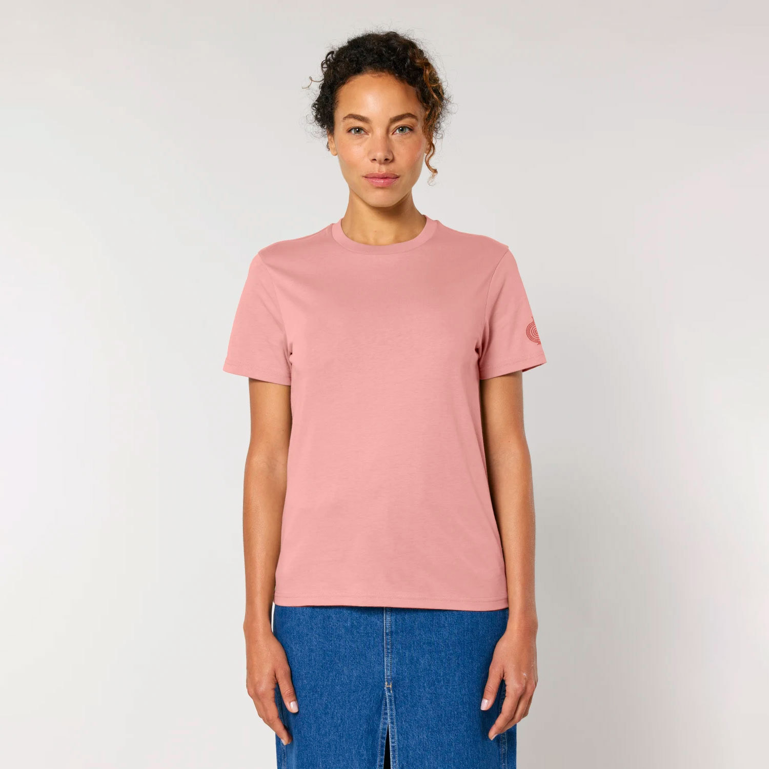 t-shirt unisex rosa antico in cotone biologico